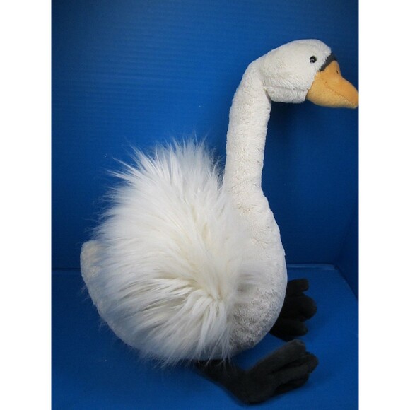 Jellycat PETITE Fuzzy White SOLANGE SWAN (Retired) 19” Plush Stuffed Animal - Picture 8 of 12